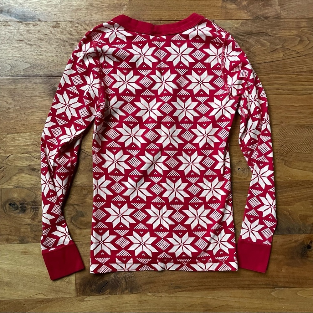 Hanna Andersson Holiday Snowflake Organic Cotton Long John Pajama Set S/M - Picture 4 of 12